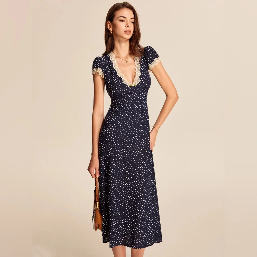 Commense Polka Dot Lace-Trim Dress
Size M - Picture 3 of 7
